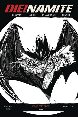 Die!namite issue 1-P Stephen Mooney 1:40 Black & White Cover