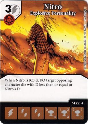 Marvel Dice Masters Civil War card 55 Nitro: Explosive Personality
