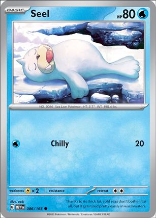 Pokemon: Scarlet & Violet - 151 (Base Set) card 086/165 Seel
