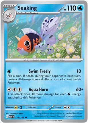 Pokemon: Scarlet & Violet - 151 (Base Set) card 119/165 Seaking