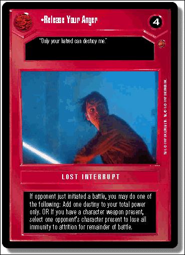 Star Wars: Cloud City Limited (Base Set) card 50 Release Your Anger