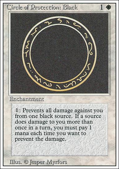 Magic the Gathering: Revised (Base Set) card 9 Circle of Protection: Black
