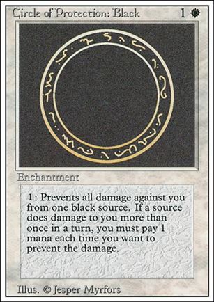 Magic the Gathering: Revised (Base Set) card 9 Circle of Protection: Black