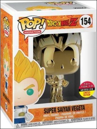 POP! Animation figure 154-B Super Saiyan Vegeta (Gold Chrome) SDCC 2018