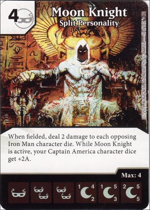 Marvel Dice Masters Civil War card 51 Moon Knight: Split Personality