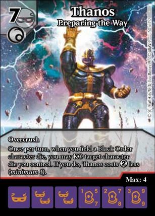 Marvel Dice Masters  Avengers Infinity Gauntlet card 150 Thanos: Preparing the Way