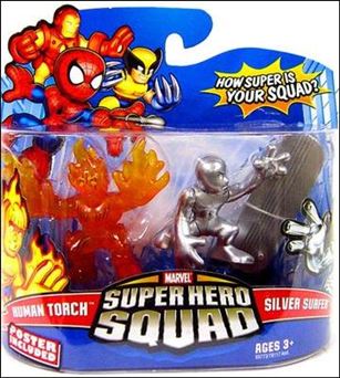 Marvel Super Hero Squad figure 56 Human Torch and Silver Surfer
