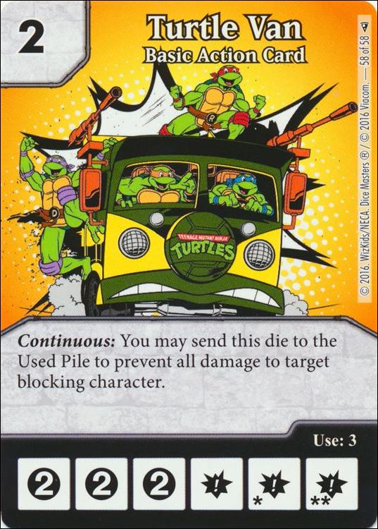 Dice Masters Teenage Mutant Ninja Turtles  card 58 Turtle Van - Basic Action Card 