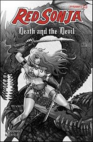Red Sonja: Death and the Devil issue 1-U Moritat 1:7 B&W Cover