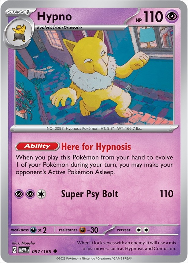Pokemon: Scarlet & Violet - 151 (Base Set) card 097/165 Hypno