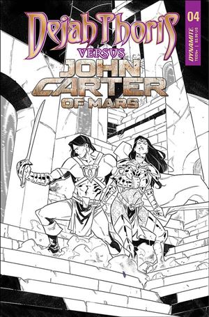Dejah Thoris Versus John Carter issue 4-G Alessandro Miracola 1:10 Black & White Cover