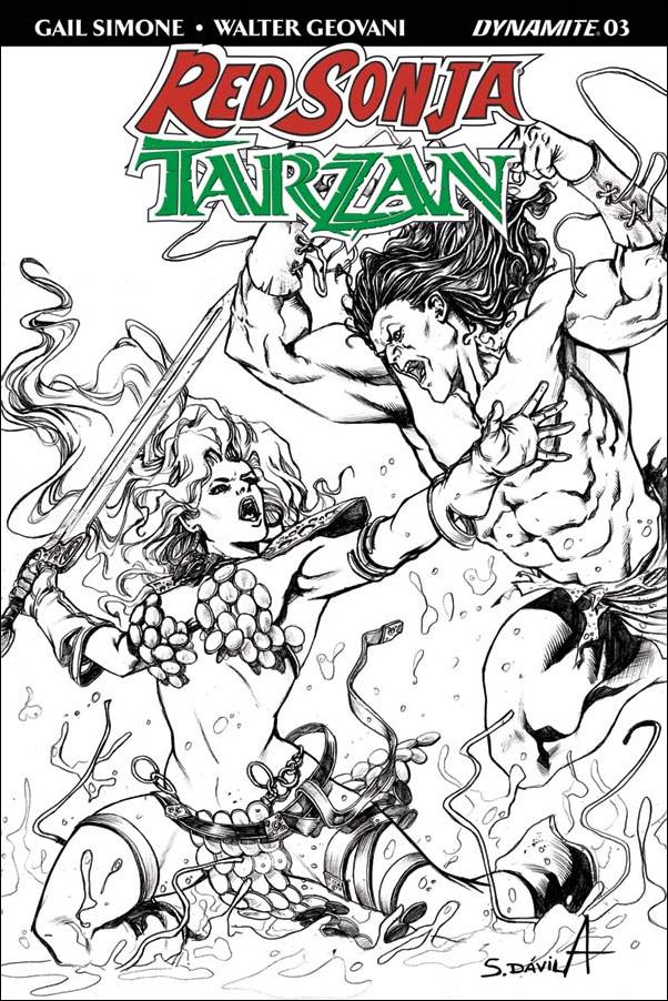 Red Sonja / Tarzan issue 3-F Sergio Davila 1:20 Black & White Cover