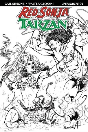 Red Sonja / Tarzan issue 3-F Sergio Davila 1:20 Black & White Cover