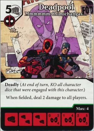 Marvel Dice Masters Deadpool card 50 Deadpool: Mmmmmm Chimichangas.. 