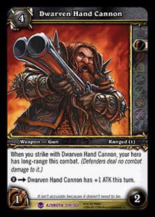 World of Warcraft: Heroes of Azeroth (Base Set) card 319 Dwarven Hand Cannon