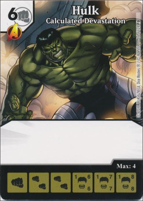 Marvel Dice Masters Guardians of the Galaxy  card 16 Hulk: Calculated Devastation 