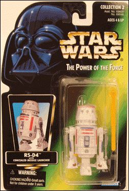Star Wars: The Power of the Force 2 3 3/4" Basic Action Figures figure 25-C R5-D4 (Green) (Warning Sticker, Straight Latch)