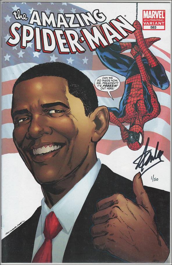 Amazing Spider-Man (1963) issue 583-K DF P Jimenez Flag Cvr (Signed by Stan Lee) 1/50