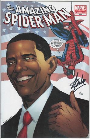 Amazing Spider-Man (1963) issue 583-K DF P Jimenez Flag Cvr (Signed by Stan Lee) 1/50