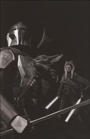Star Wars: The Mandalorian Season 2 issue 5-Q E.M. Gist Trinity Comics/NYCC B&W Virgin Cvr 1/700