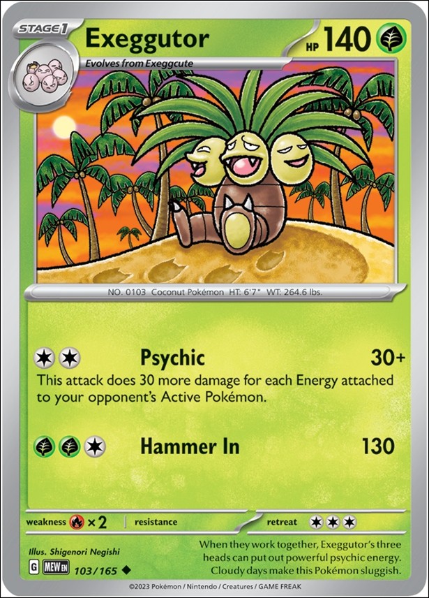 Pokemon: Scarlet & Violet - 151 (Base Set) card 103/165 Exeggutor