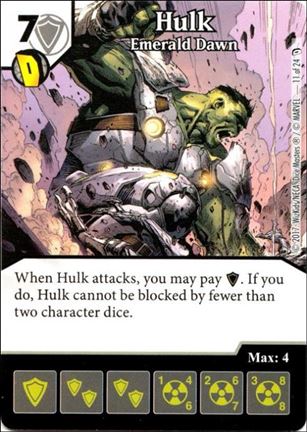 Marvel Dice Masters Defenders card 11 Hulk: Emerald Dawn
