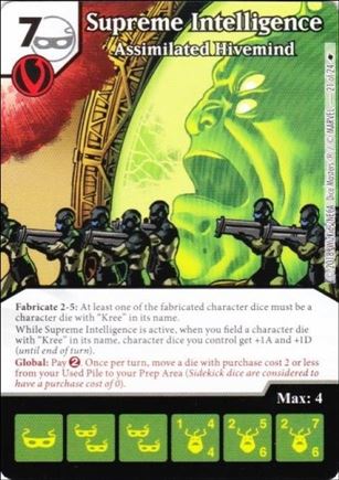 Marvel Dice Master's Kree Invasion Team Pack card 21 Supreme Intelligence - Assimilated. Hivemind