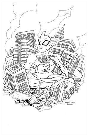 Ultramega issue 9-C Andrew MacLean B&W Virgin 1:10 Cover