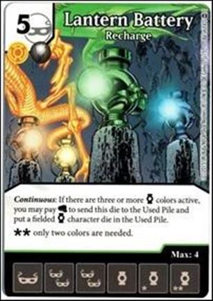 DC Comics Dice Masters War of Light card 86 Lantern Battery: Recharge 