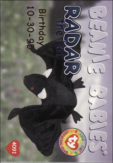 Beanie Babies Series 1 (Birthday or Rookie Subset) card 44-B Radar The Bat Blue Lettering