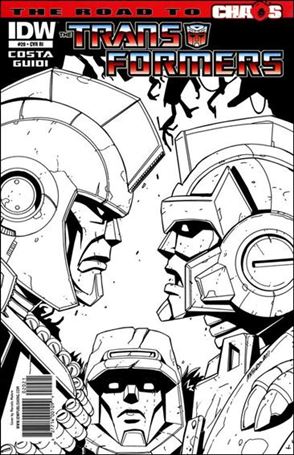 Transformers (2009) issue 20-C Marcelo Matere 1:10 Black and White Cover