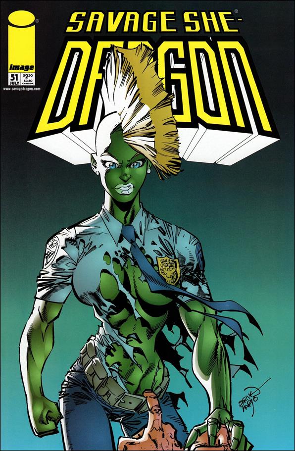 Savage Dragon (1993) issue 51 Yellow Logo Cover