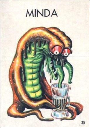 Ugly Stickers (1965) (Base Set) card 35-D Minda