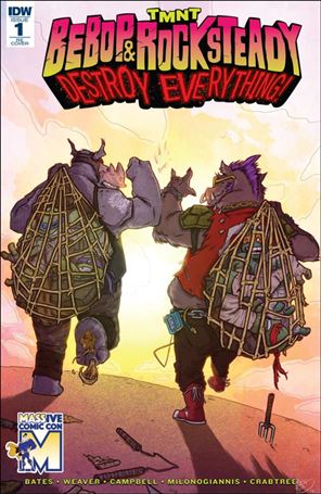 Teenage Mutant Ninja Turtles Bebop & Rocksteady Destroy Everything issue 1-J Ben Bishop MASSive Comic Con Cover