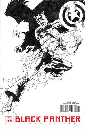 Black Panther (2016) issue 5-D Jim Steranko Black & White Cover