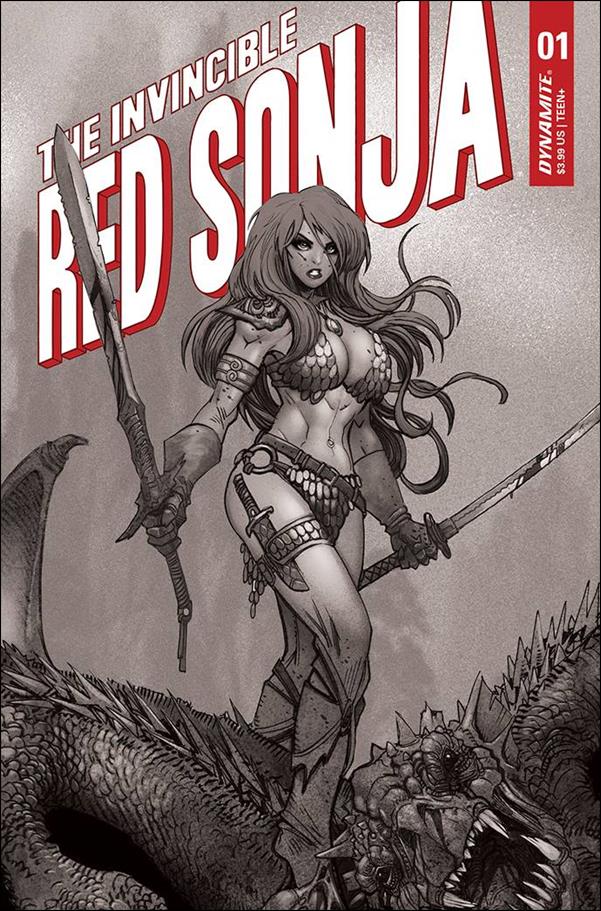 Invincible Red Sonja issue 1-H Moritat 1:7 Black & White Cover