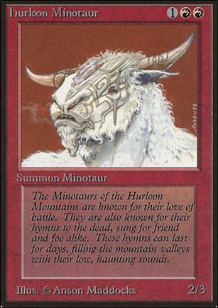 Magic the Gathering: Limited Edition Beta (Base Set) card 159 Hurloon Minotaur