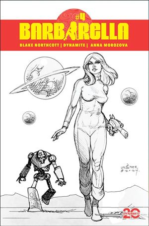 Barbarella (2024) issue 4-H Joseph Michael Linsner B&W 1:10 Cardstock Cover