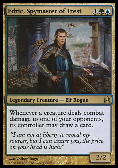 Magic the Gathering: Commander (Base Set) card 196 Edric, Spymaster of Trest