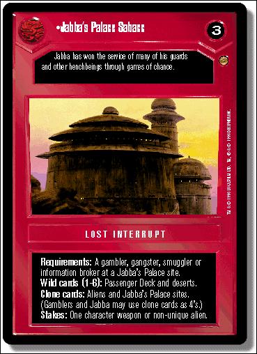 Star Wars: Jabba's Palace Limited (Base Set) card 62 Jabba's Palace Sabacc