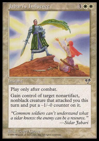 Magic the Gathering: Mirage (Base Set) card 24 Jabari's Influence
