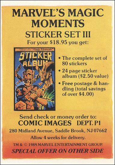 Colossal Conflicts (Promo) card nn 2 dual promo Marvel's Magic Moments sticker set