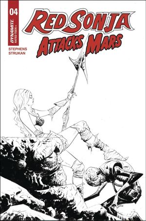 Red Sonja Attacks Mars issue 4.00-E Jae Lee B&W 1:10 Cardstock Cover