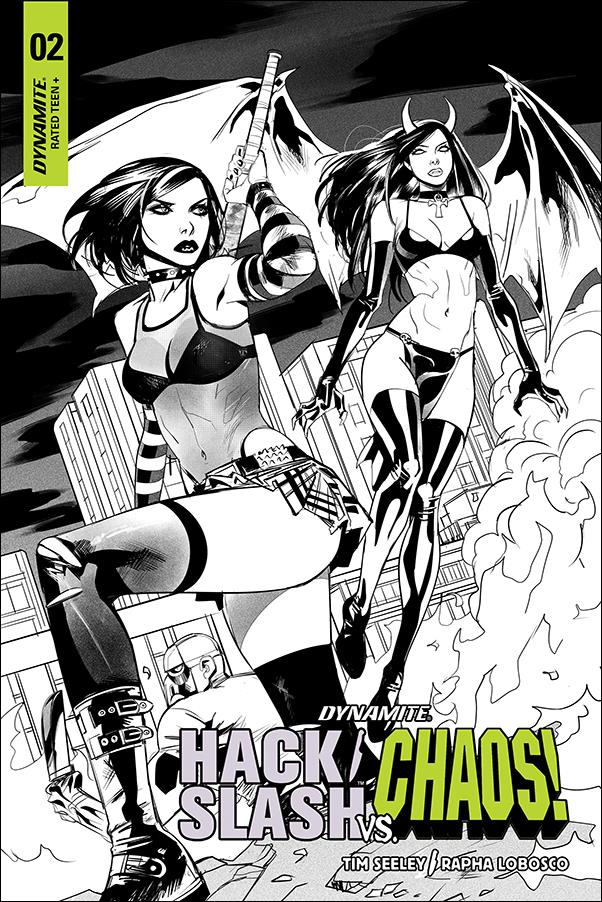 Hack/Slash vs Chaos issue 2-H Celor 1:40 Black & White Cover
