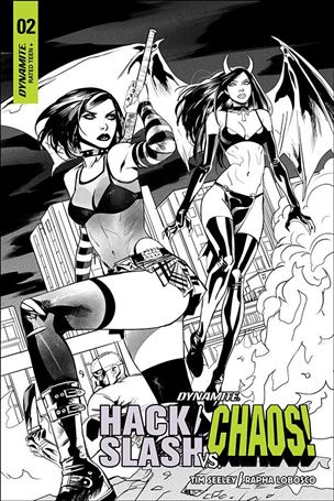 Hack/Slash vs Chaos issue 2-H Celor 1:40 Black & White Cover