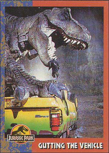 Jurassic Park (Base Set) card 39 Gutting the Vehicle