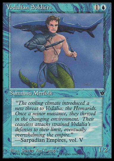Magic the Gathering: Fallen Empires (Base Set) card 31-D Vodalian Soldiers