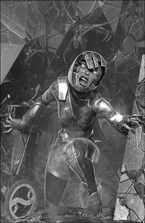 Mighty Morphin Power Rangers issue 120-D Björn Barends 1:10 Black and White Cover