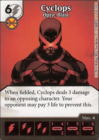 Marvel Dice Masters Uncanny X-Men  card 4 Cyclops: Optic Blast