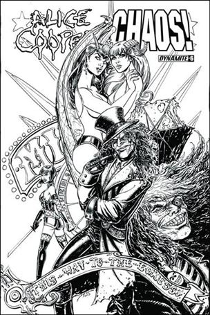 Alice Cooper vs Chaos! issue 6-B Black & White Cover 1:15